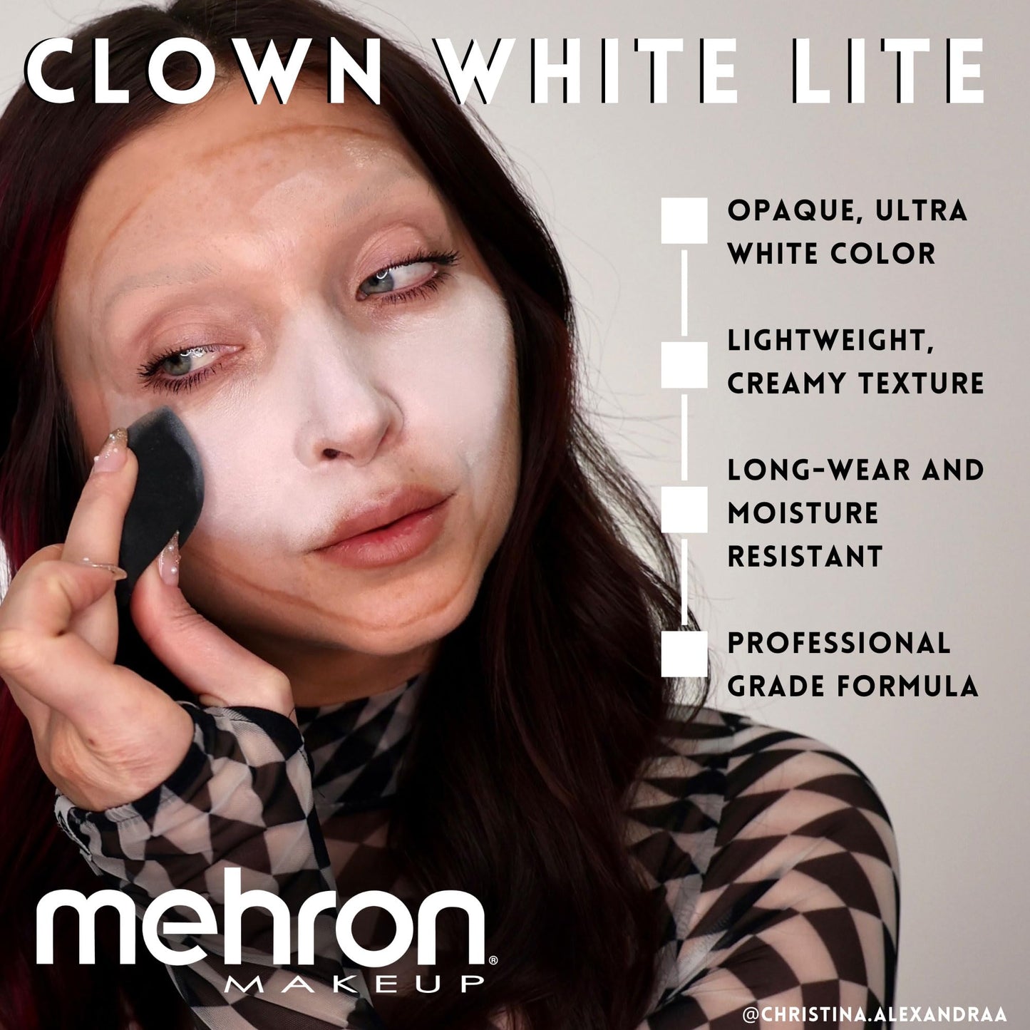 Mehron Makeup Clown White Lite | Professional Face Paint & Body Paint | White Cream Clown Makeup, Stage, Film, Cosplay, Mime, & Halloween 7 oz (198 g)