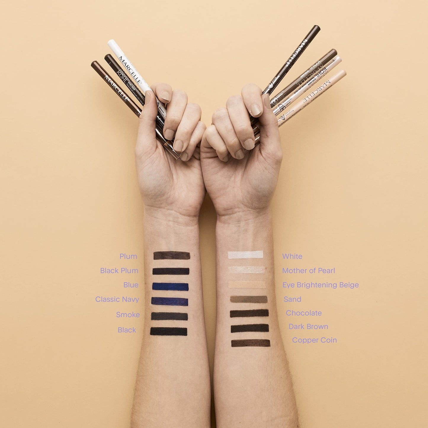 Marcelle Kohl Eyeliner, Mother of Pearl, Eye Pencil, Long-Lasting, Waterproof, Intense Colour, Fragrance-Free, Hypoallergenic, Recognized by CDA