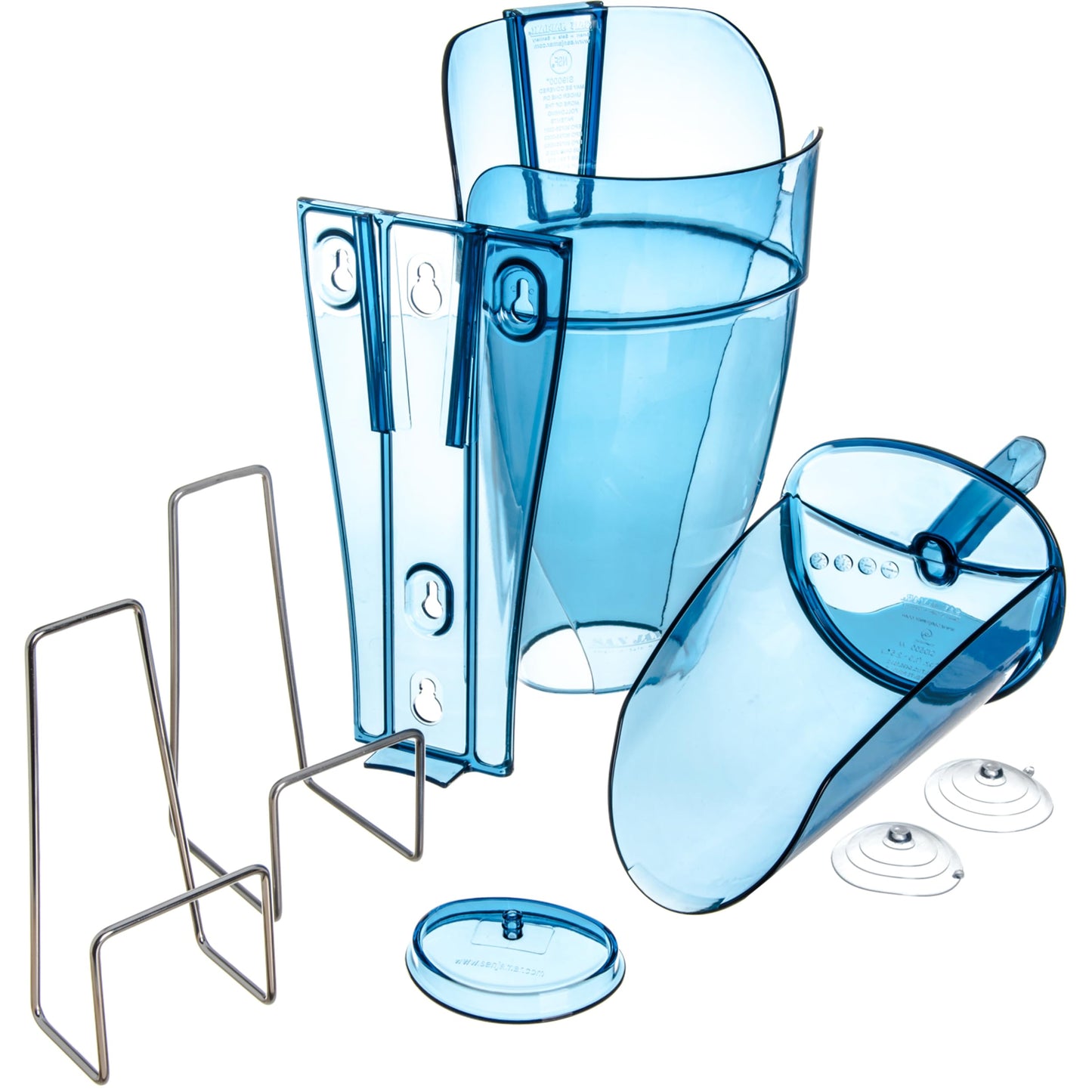 San Jamar Saf-T-Scoop Ice Scoop with Storage Caddy for Kitchens, Restaurants, And Fast Food, Plastic, 64 To 86 Ounces, Blue