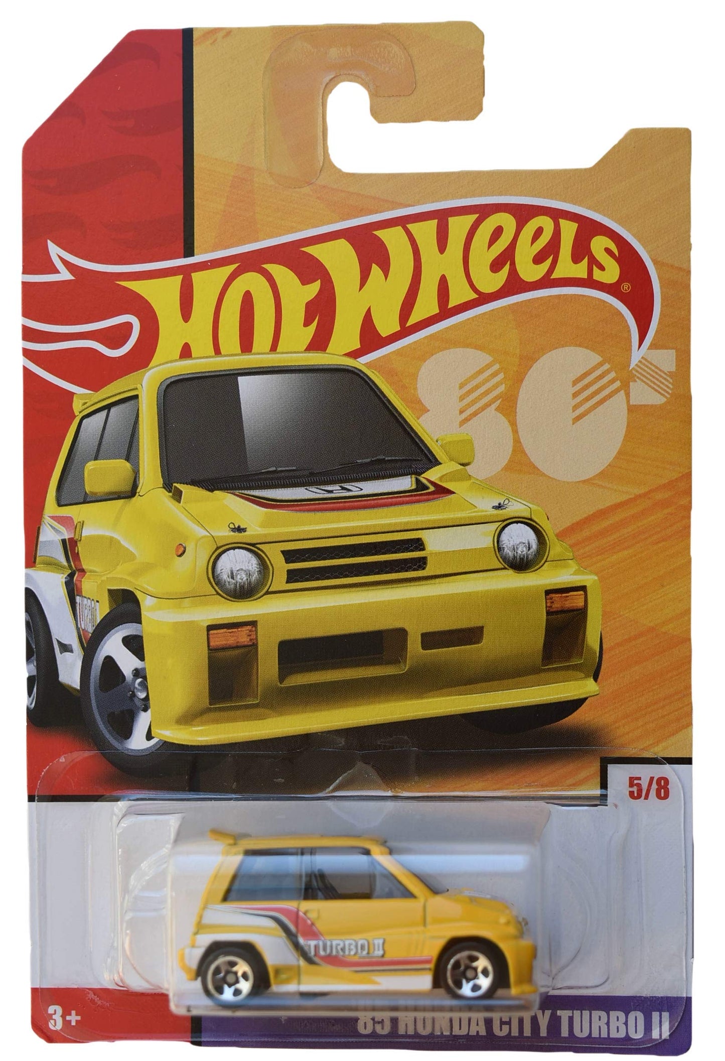 Hot Wheels 1:64 Scale die cast Exclusive Heritage [Yellow] '85 Honda City Turbo II 5/8