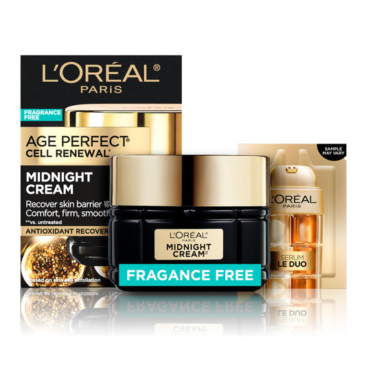 L'Oreal Paris Age Perfect Anti-Aging Midnight Face Cream, Fragrance-Free Face Moisturizer with Shea Butter and Antioxidants to Reduce Wrinkles
