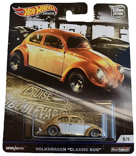 Hot Wheels Car Culture Cruise Boulevard Volkswagen Classic Bug 5/5, Gold/White