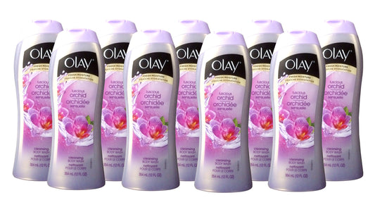 Olay Moisturizing Body Wash, Luscious Orchid, 12 Fluid Ounce, (Pack of 9)