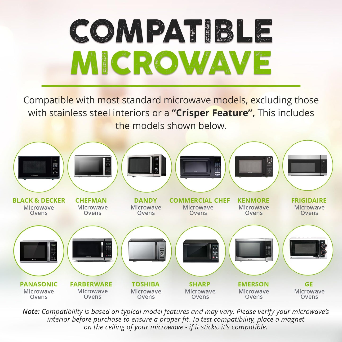 Hover Cover 12" Magnetic Splatter Cover – Clear BPA-Free Lid with Steam Vents, Anti-Splash Microwave Lid, Dishwasher Safe, Gray