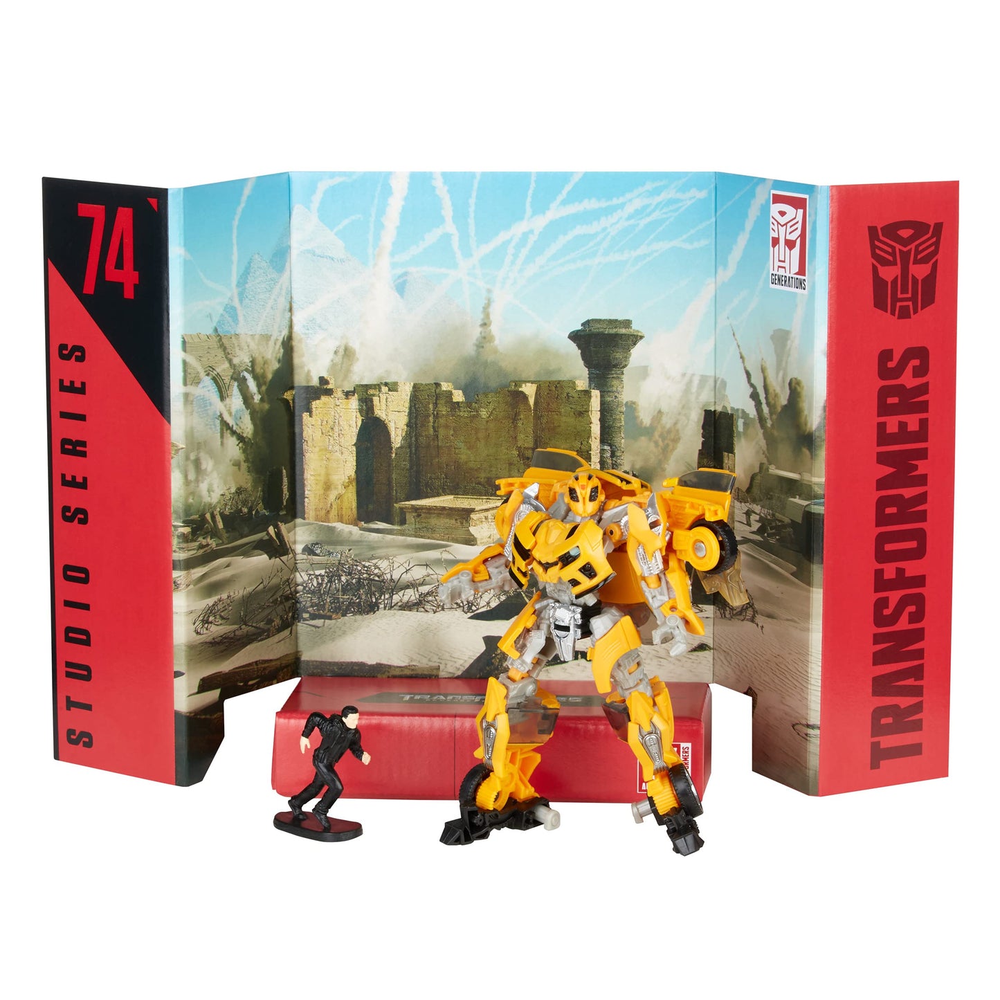 Transformers Toys Studio Series 74 Deluxe Class Revenge of The Fallen Bumblebee & Sam Witwicky Figure, Ages 8 and Up, 4.5-inch