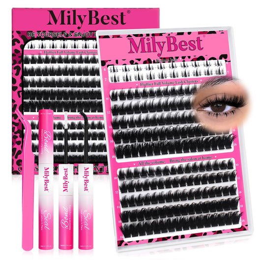 Cove Lash Clusters Kit Eyelash Clusters with Bottom Lashes 10-18mm Manga Fairy Individual Lashes Wispy Fluffy Cluster Eyelash Extensions Bond & Seal Beauty and Personal Care MilyBest Default Title