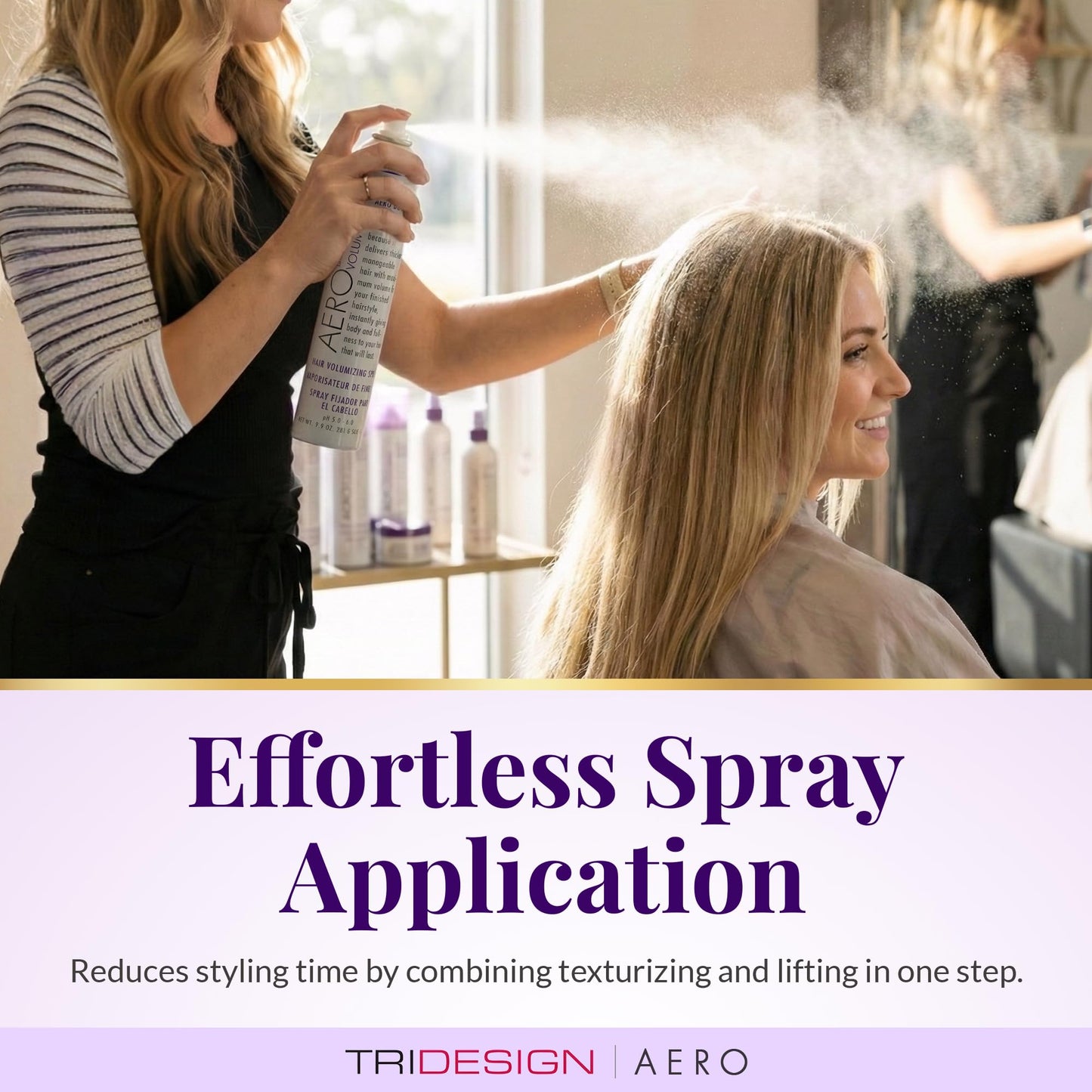 TRIDESIGN Aero Body Infusion Volumizer - Achieve Maximum Volume & Enhanced Texture, Weightless Formula for Root Lift & Fullness, Adds Body & Shine