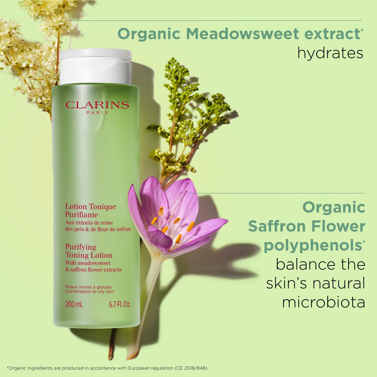 Clarins Purifying Toning Lotion | Less Oily Skin After 14 Days of Use* | Cleanses, Hydrates, Purifies, Mattifies and Balances Skin's Microbiota |
