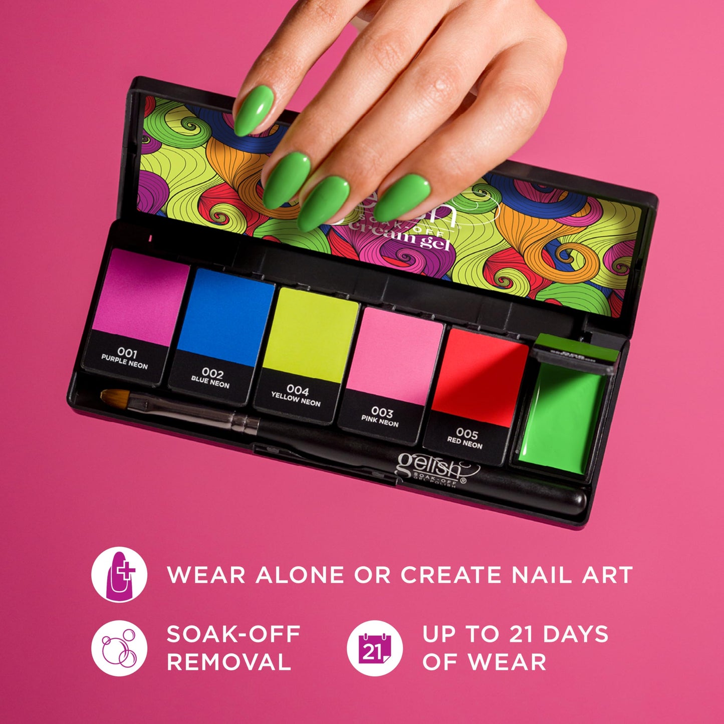 Gelish Cream Gel Soak-Off Solid Gel Polish with Brush - Neon & On & On Palette Beauty & Personal Care Gelish