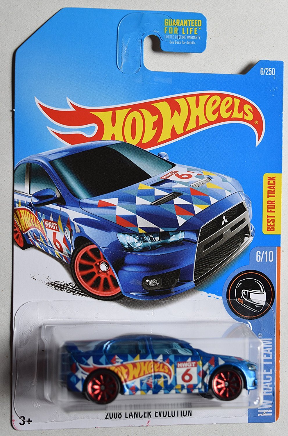 Hot Wheels 2016 HW Race Team 2008 Mitsubishi Lancer Evolution 6/250, Blue