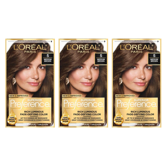 L’Oreal ParisSuperior Preference Permanent Hair Color, 5 Medium Brown 1 ea