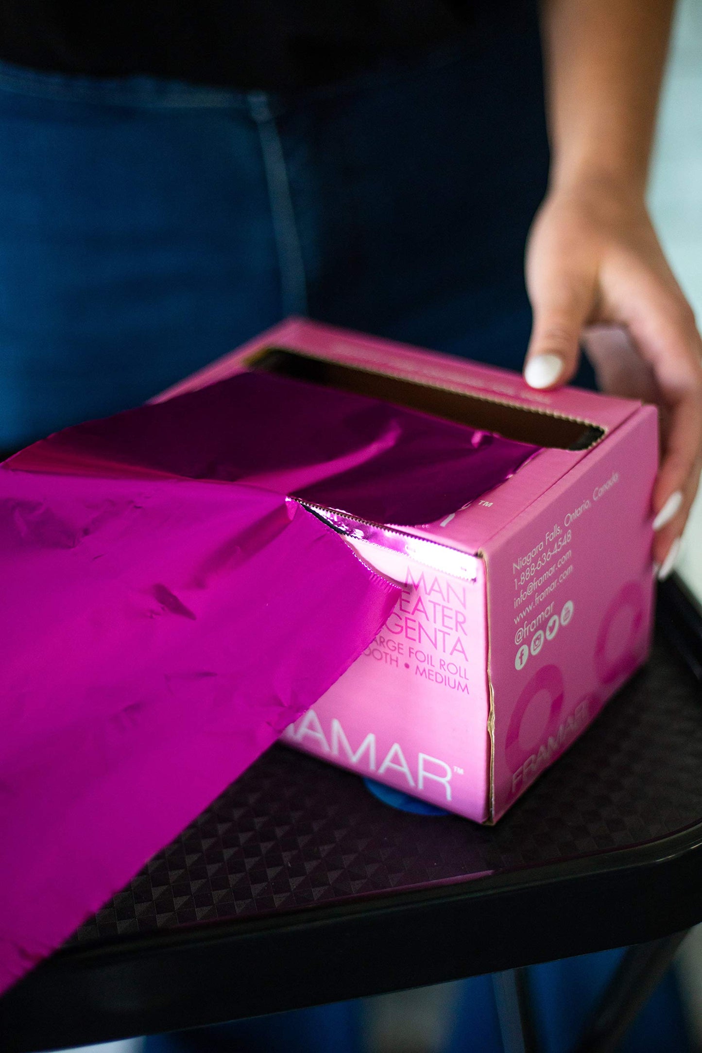 FRAMAR Large Magenta Hair Foil - Hair Foils For Highlighting Long Hair, Salon Foils For Hair Highlighting Kit, Salon Foil For Stylist, Smooth - 1600