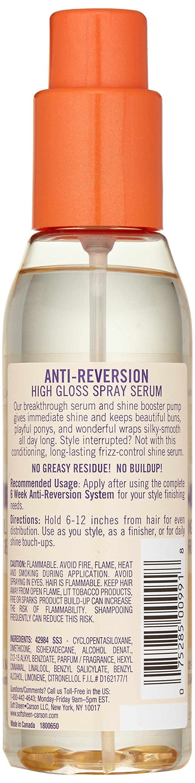 Dark and Lovely Au Natural Anti-Reversion High Gloss Spray Serum, 4.2 Fluid Ounce