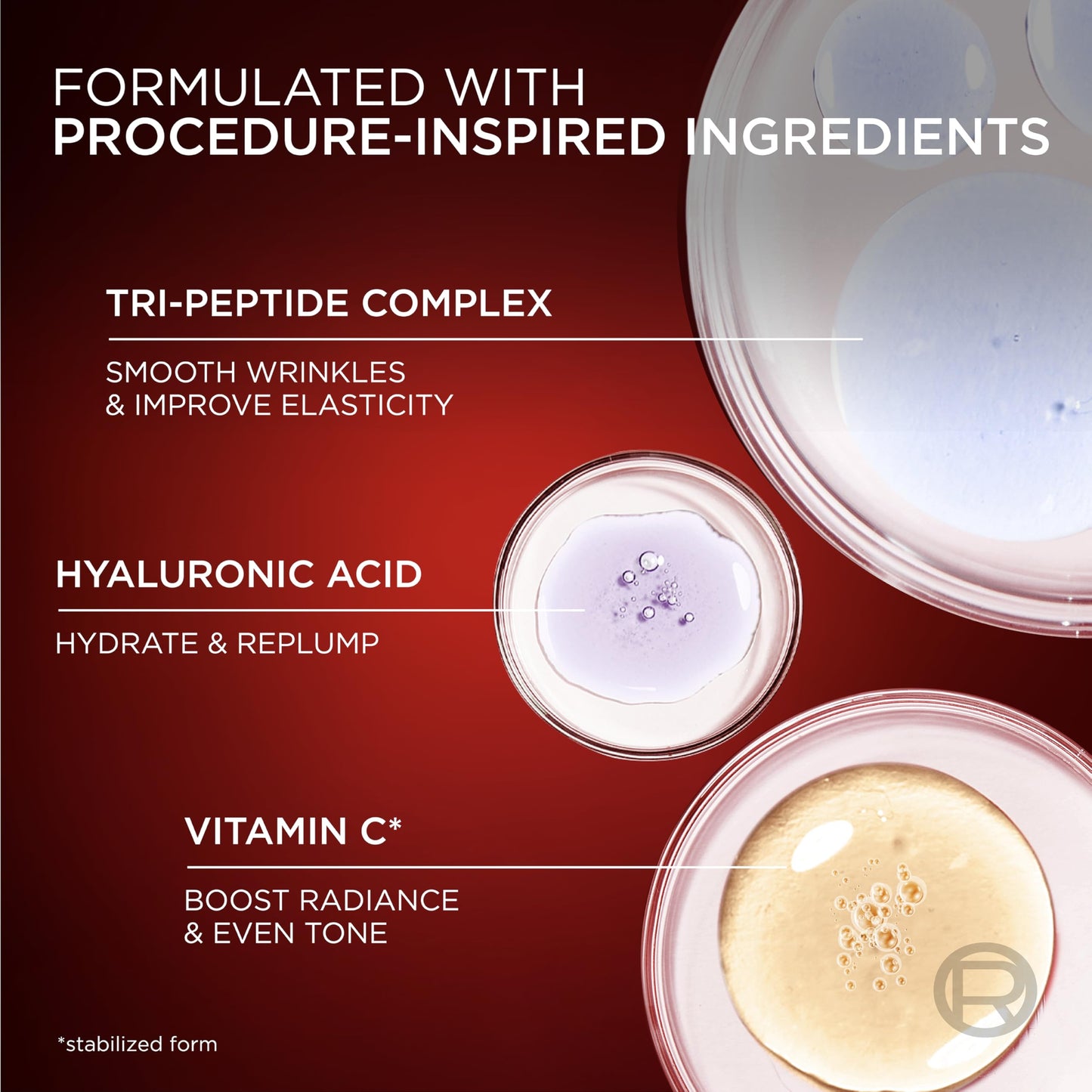 L'Oreal Paris Revitalift Triple Power Face Serum with Tri-Peptides, Hyaluronic Acid and Vitamin C, Anti Aging, Anti Wrinkle Serum to Firm Beauty and Personal Care L'Oreal Paris