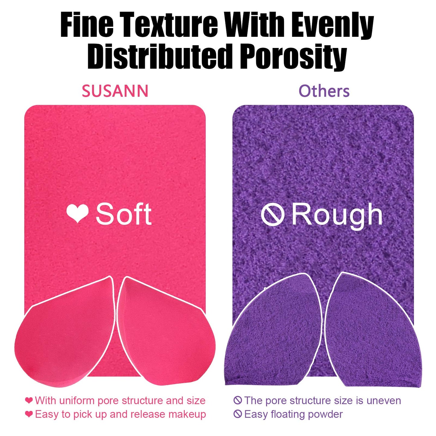 Makeup Sponge Blender Beauty Sponge Set 12pcs and Beauty Foundation Sponge Blender Holder 1PCS,Blending Sponges Cosmetic Puff Flawless for Cream