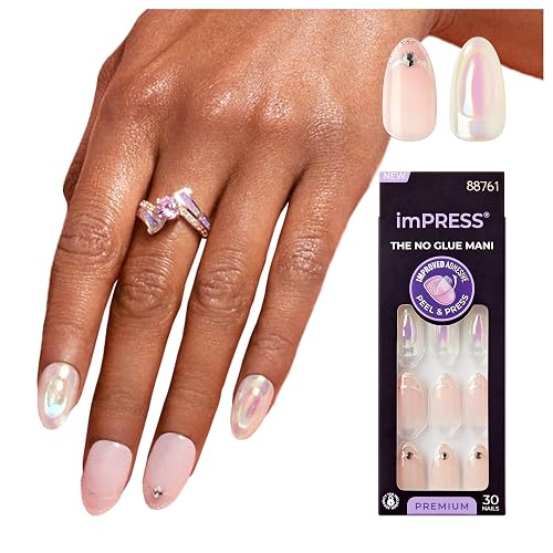 KISS imPRESS Press-On Manicure Premium Collection Fake Nails - All My Love, Pink, Aurora, Medium & Almond Shape, Easy To Apply, Super Hold, Chip Beauty & Personal Care imPRESS