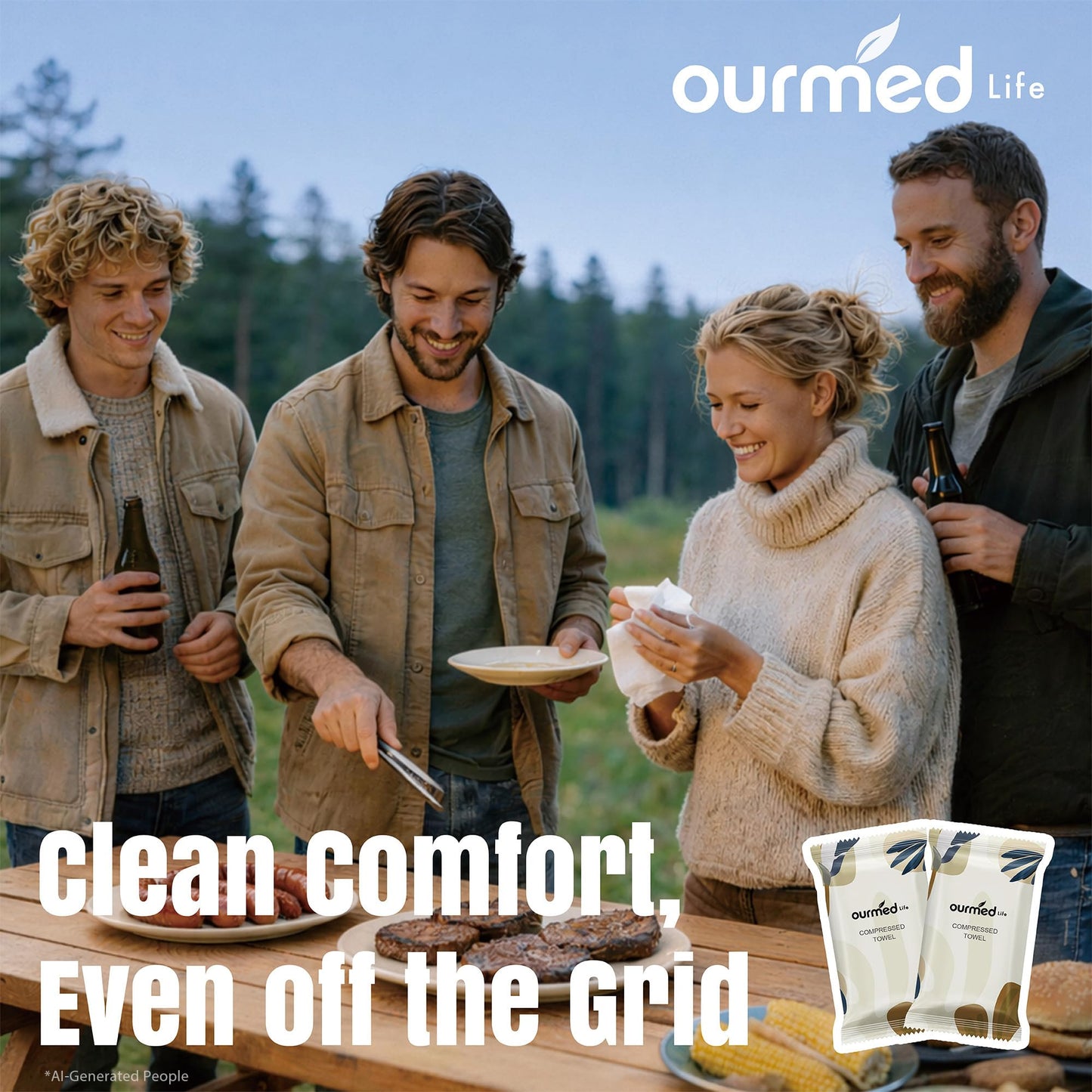 Ourmed Life Compressed Towel Tablets - Portable, Individually Wrapped Disposable Face Towels, Quickly Expand with Water, Soft & Lint-Free, 12‘’x10‘’ Beauty and Personal Care ourmed life