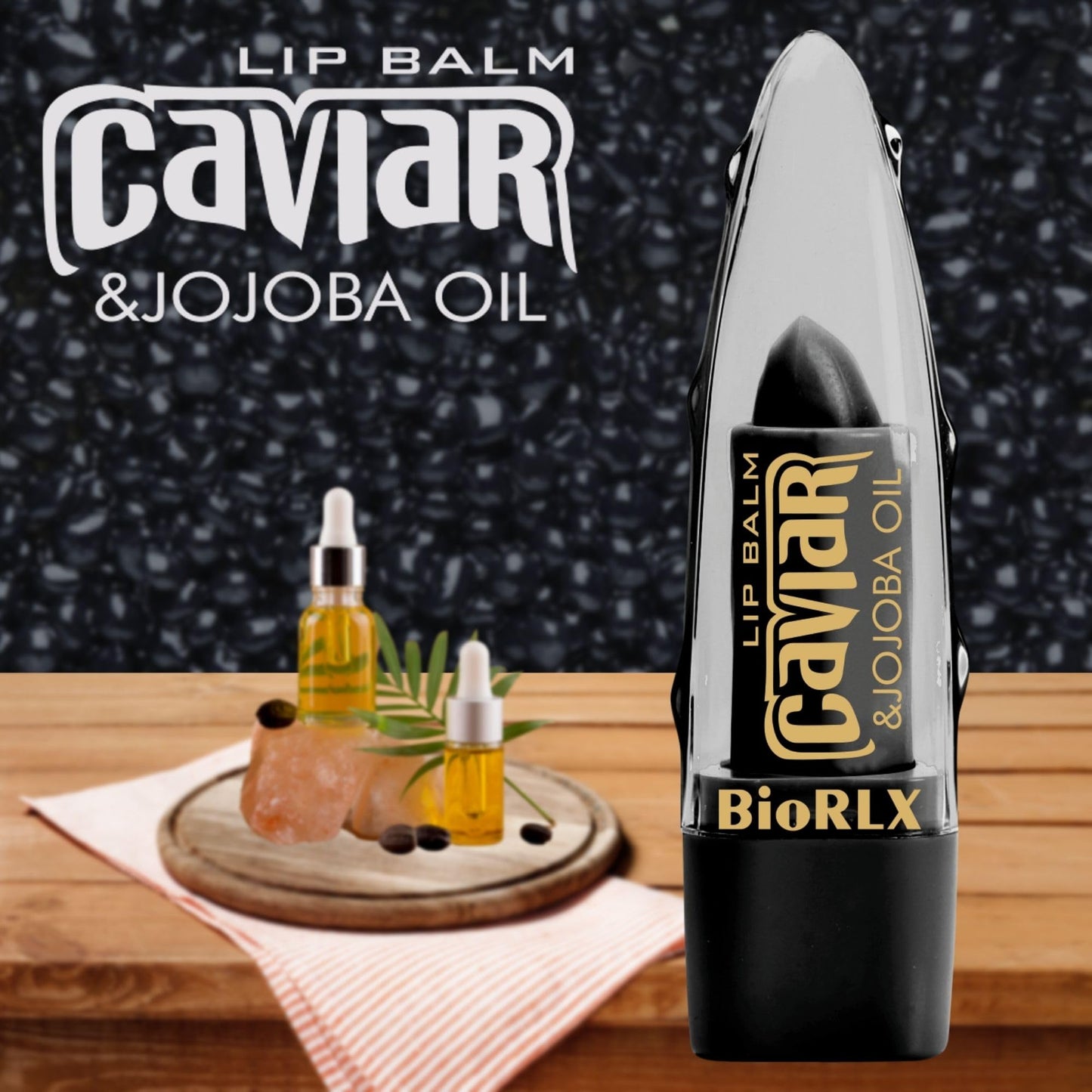 BioRLX Caviar & Jojoba Oil Lip Balm - Luxurious Color-Free Lip Care for Intense Moisture and Smoothness (There Lip Balm) (Caviar & Jojoba, 0.12 Ounce Beauty and Personal Care BioRLX