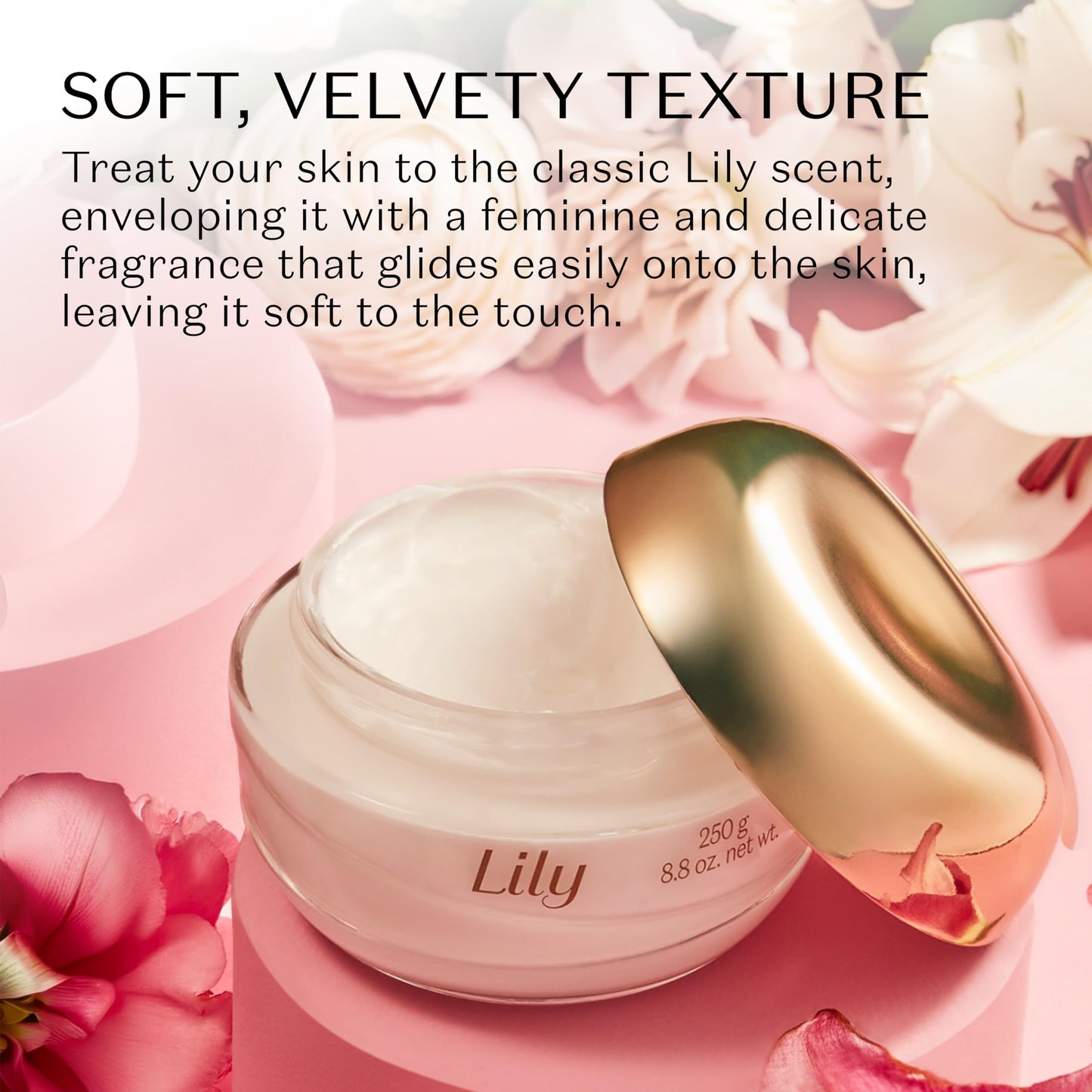O BOTICARIO Lily Satin Hydrating Body Cream, 24 Hour Fragranced Body Butter for Dry Skin, 8.8 Ounce