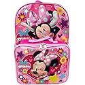 Disney Minnie Mouse 16 Inch Girl's Backpack With Removable Lunch Box Set (Minnie Always Active)