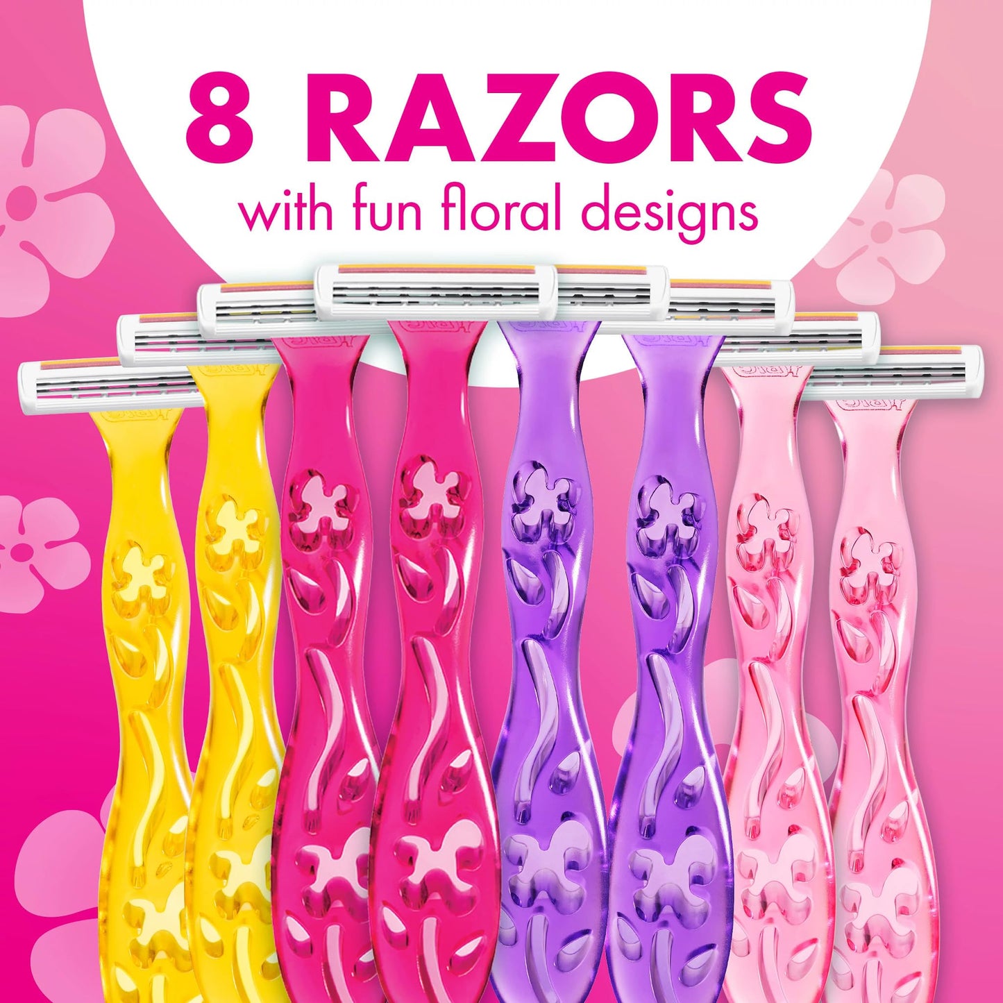 BIC Soleil 3 Simply Women's Disposable 3 Blade Razors, Soothing Moisture Strip and Comfortable Handle, 8-Pack