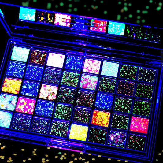 FANDAMEI 40 Colors Glow in The Dark Glitter, Face Glitter for Kids Women Girls, Body Glitter Hair Glitter for Halloween Rave Carnival Party Glitter Beauty and Personal Care Fandamei Default Title