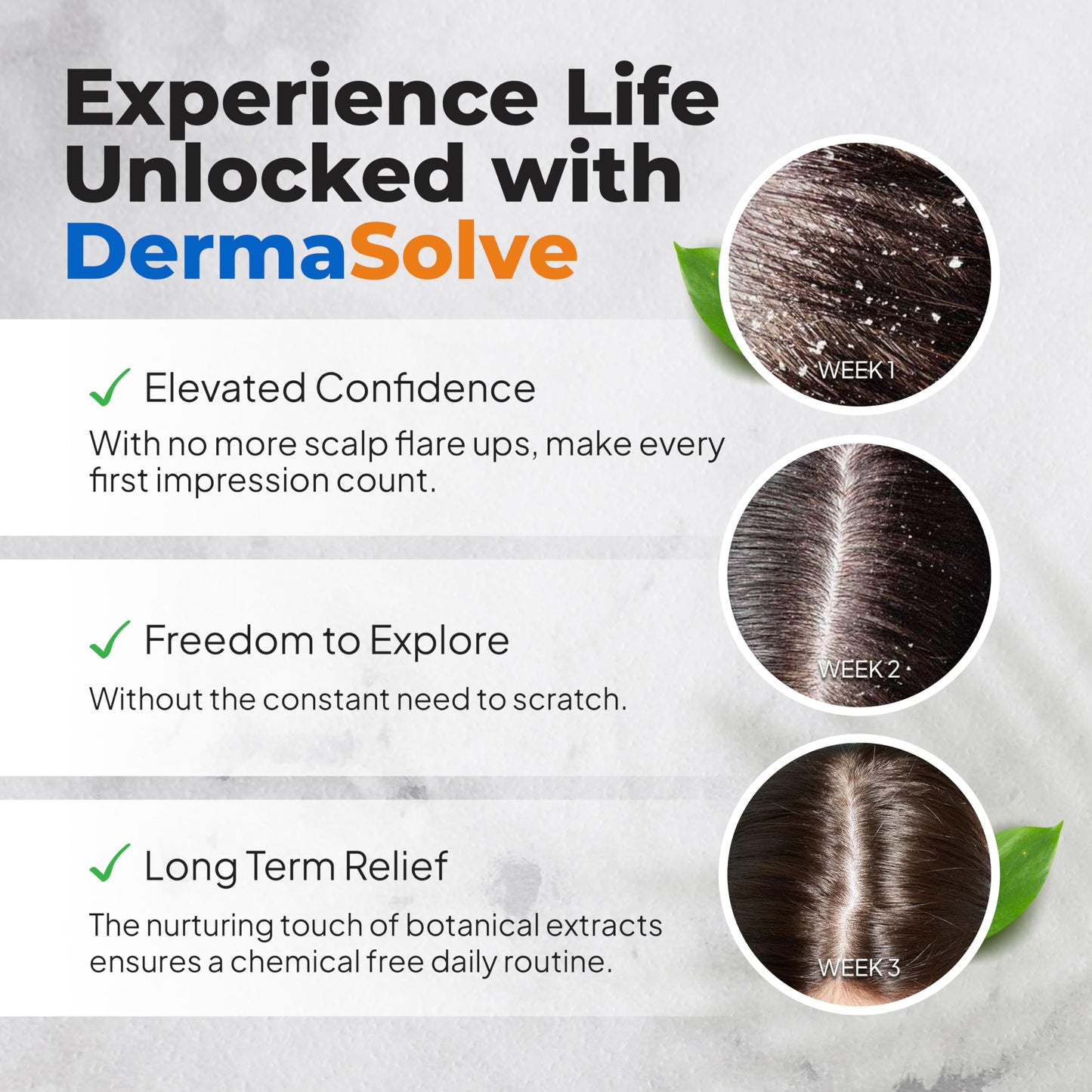 DermaSolve Scalp Psoriasis & Dandruff free Medicated Shampoo with Conditioner, Ultimate Seborrheic Dermatitis Treatment for Itchy, Flakey Scalp