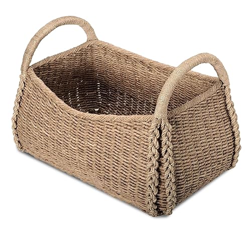 KOUBOO XL Seagrass Basket, Handmade, Living Room, Blankets, Toy Bin, Extra Storage, Decorative Storage, Laundry Basket, Brown