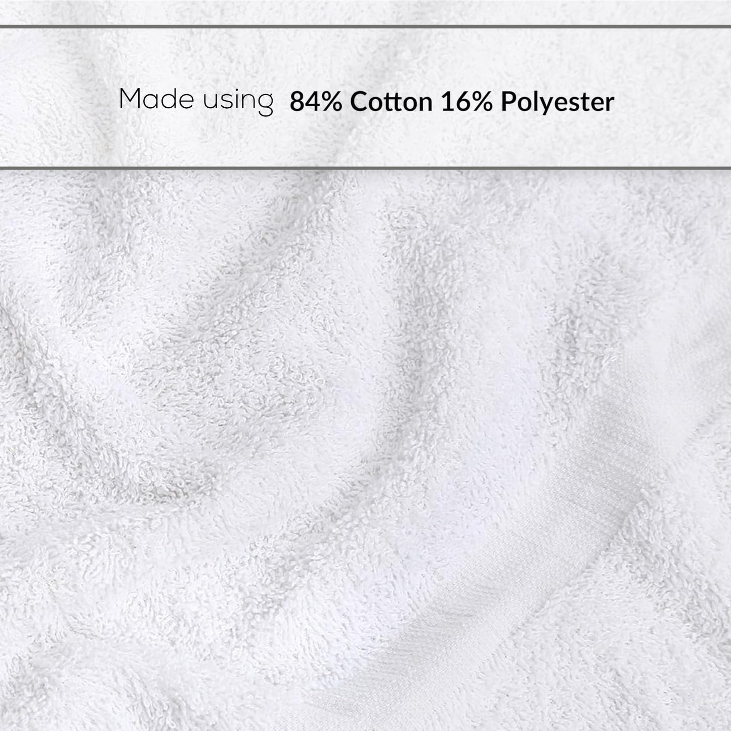 GOLD TEXTILES 6 White Economy Bath Towels Bulk (24x48 Inch) Cotton Blend for Softness-Commercial Grade Easy Care