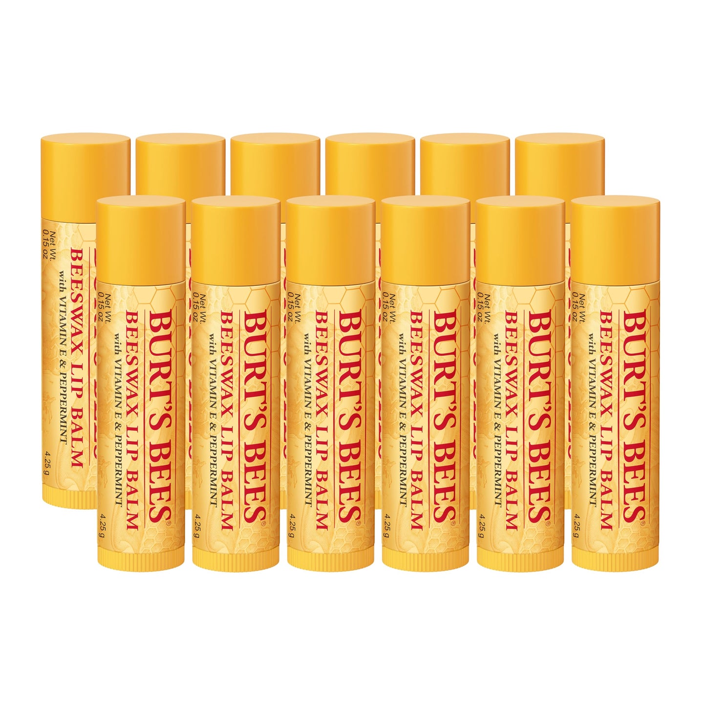 Burt's Bees Back To School Gift Ideas, Lip Balm - Original Beeswax 12 Count Pack in Bulk, Lip Moisturizer With Responsibly Sourced Beeswax, Natural