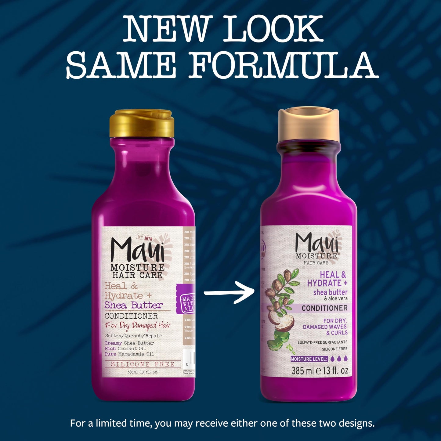 Maui Moisture Heal & Hydrate + Shea Butter Conditioner to Repair & Deeply Moisturize Tight Curly Hair with Coconut & Macademia Oils, Vegan, Silicone