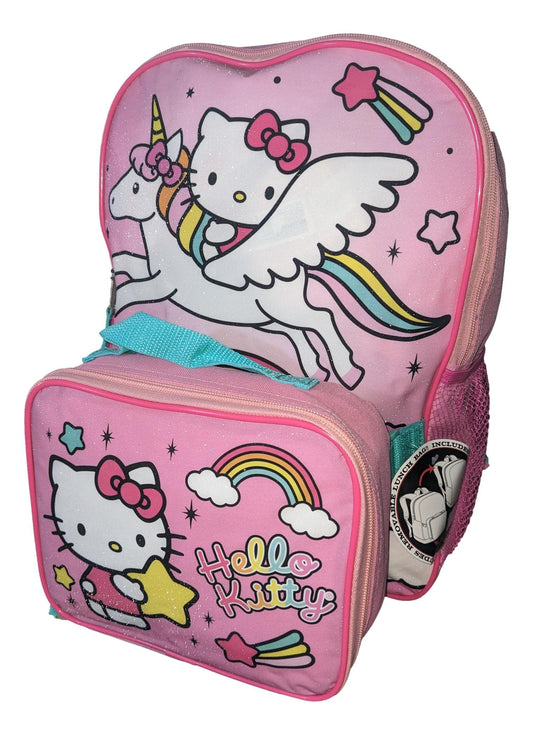 AI ACCESSORY INNOVATIONS Hello Kitty Full Size 16 Inch Backpack with Detachable Lunch Box