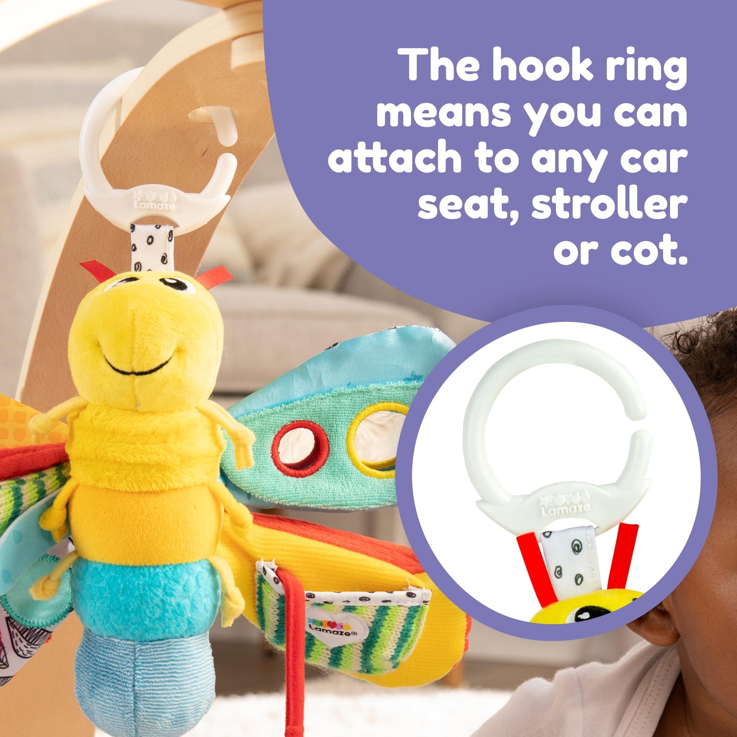 Lamaze Clip On Car Seat and Stroller Toy - Freddie the Firefly - Crinkle Car Seat Toys and Stroller Toys - Sensory Toys for Babies - Travel Toys for…