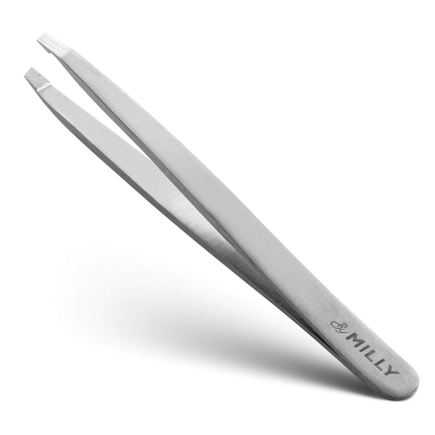 By MILLY Professional Slanted Tweezers for Women & Men | High Carbon Stainless Steel Sharp Tweezer | Tweezers for Women Facial Hair Plucking