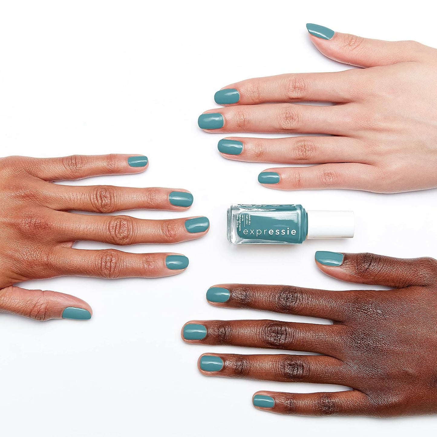 essie Expressie Nail Polish, Quick-Dry Midtone Teal Nail Polish, Vegan, Up Up & Away Message, 0.33 fl oz Beauty & Personal Care essie