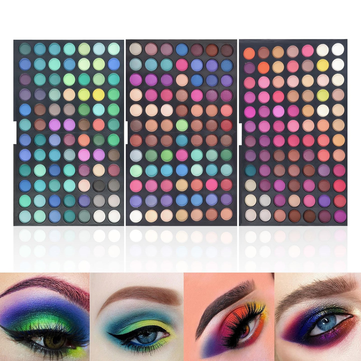 Pure Vie Professional 252 Colors Highlight Eyeshadow Palette Makeup Contouring Kit - Highly Pigmented Nudes Warm Natural Matte Shimmer Cosmetic Eye