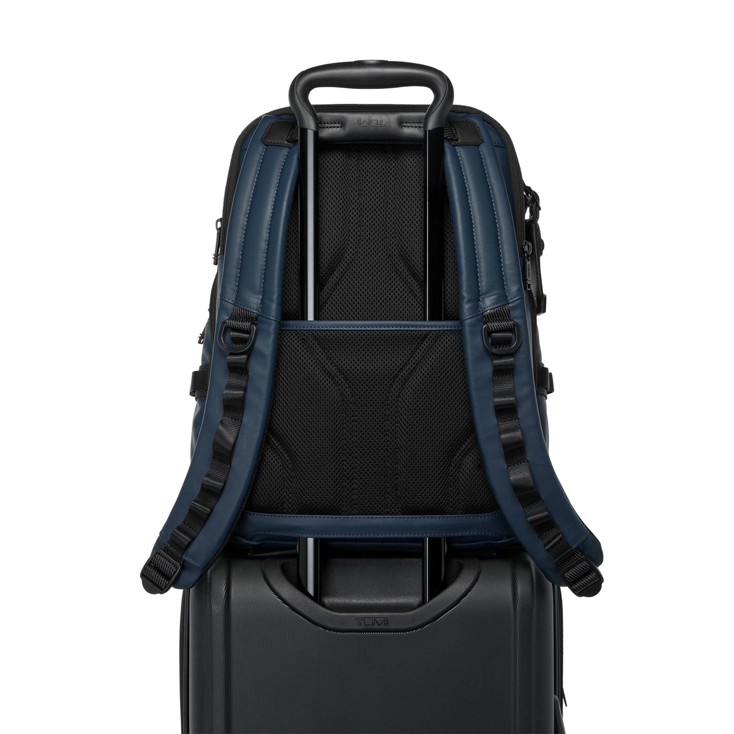 Tumi Mens Navigation Backpack Navy Coated Canvas One Size