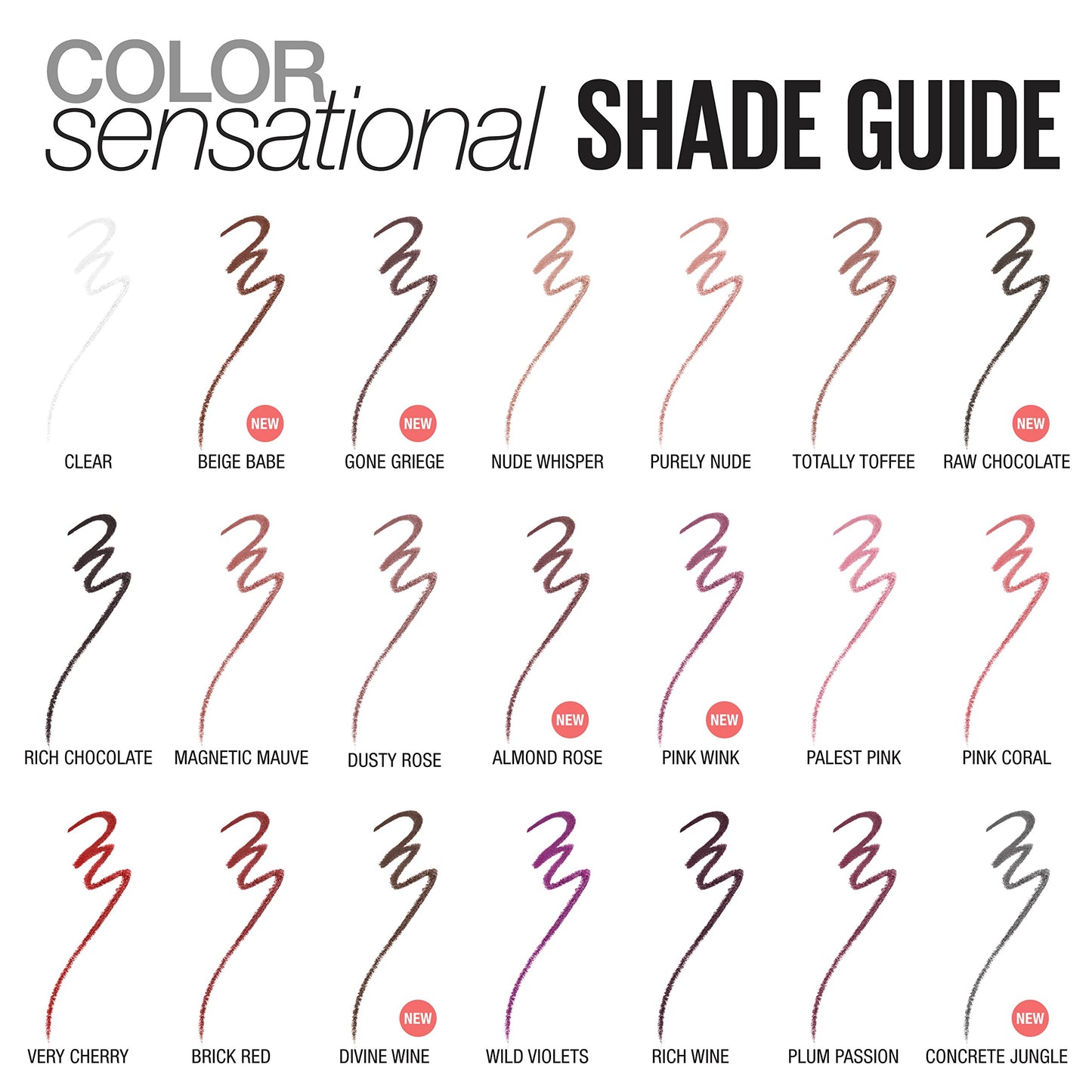 Maybelline Color Sensational Shaping Lip Liner with Self-Sharpening Tip, Clear, 1 Count