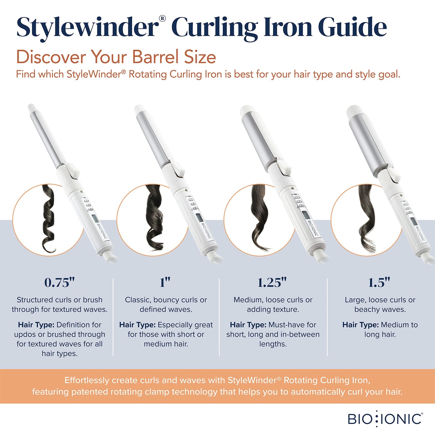 BIO IONIC Stylewinder Rotating Styling Iron, 1.25 Inch