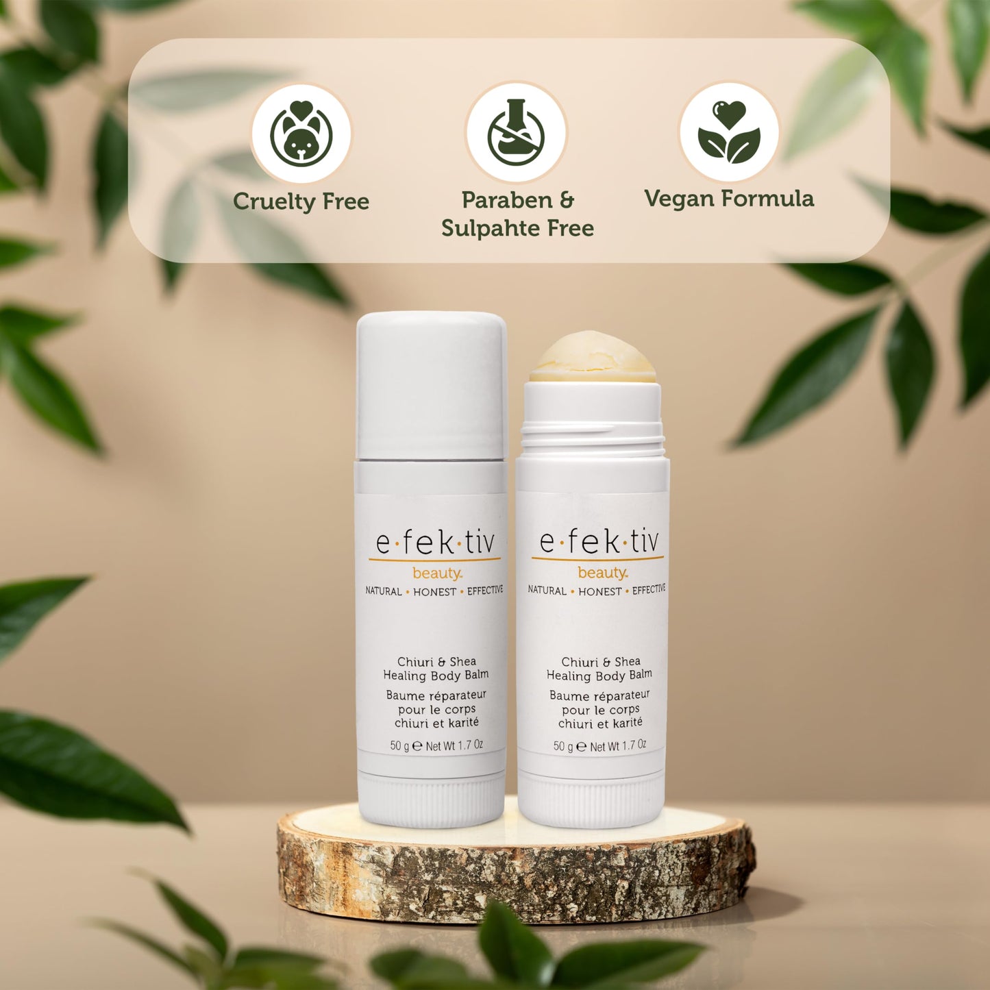 e.fek.tiv beauty Chiuri and Shea Healing Body Balm - Deep Moisturizing and Hydrating - Body Butter Hydrating Balm - Travel Size - Paraben-Sulfate Free