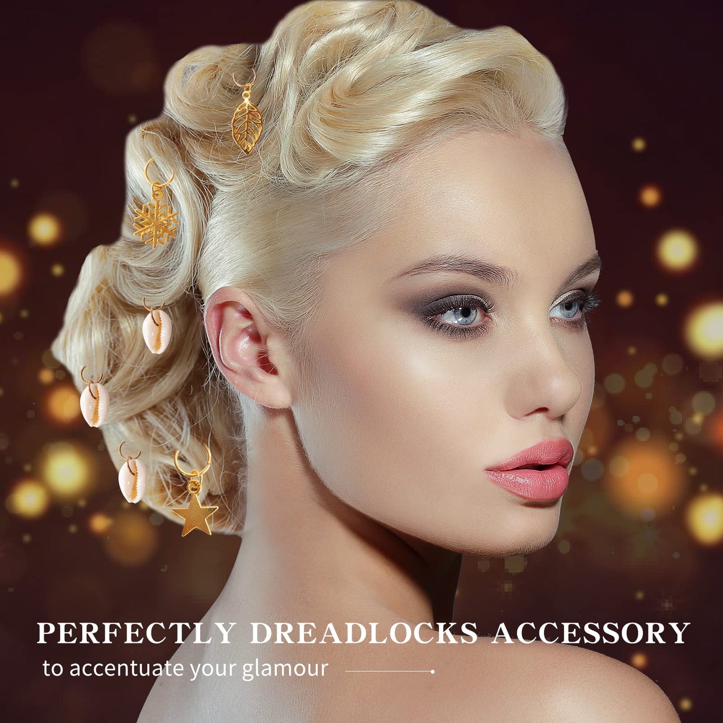 230PCS Hair Jewelry Beads?Dreadlocks Jewels for Women Braids, Gold And Silver Winding Line, Metal Hair Rings Cuffs Clips?Hair Charms Pendants Braid