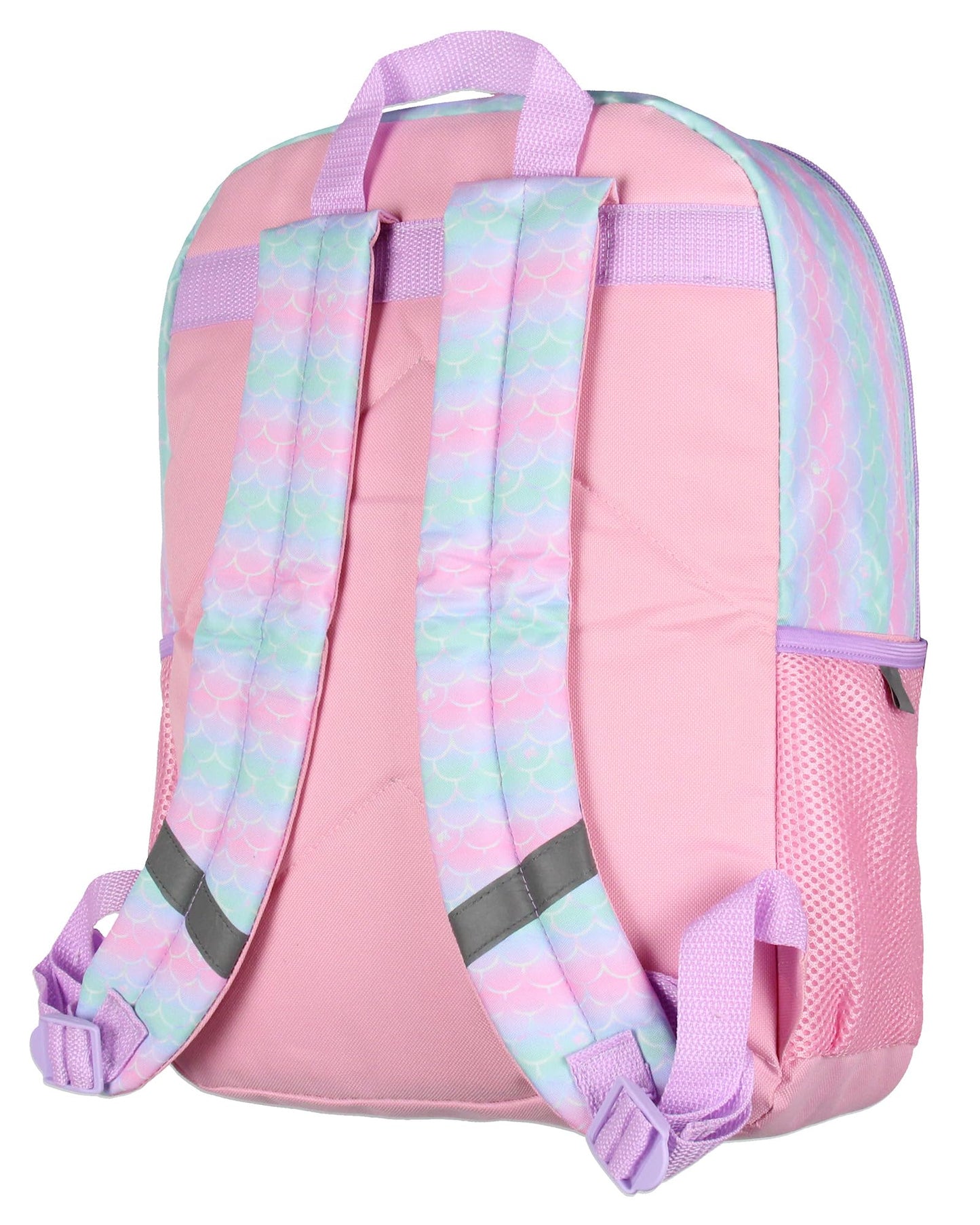 AI ACCESSORY INNOVATIONS Barbie Mermaids 5-Piece 16" Girls Backpack School Lunch Bag Set with Gadget Case Carabiner and Rubber Zipper Dangle