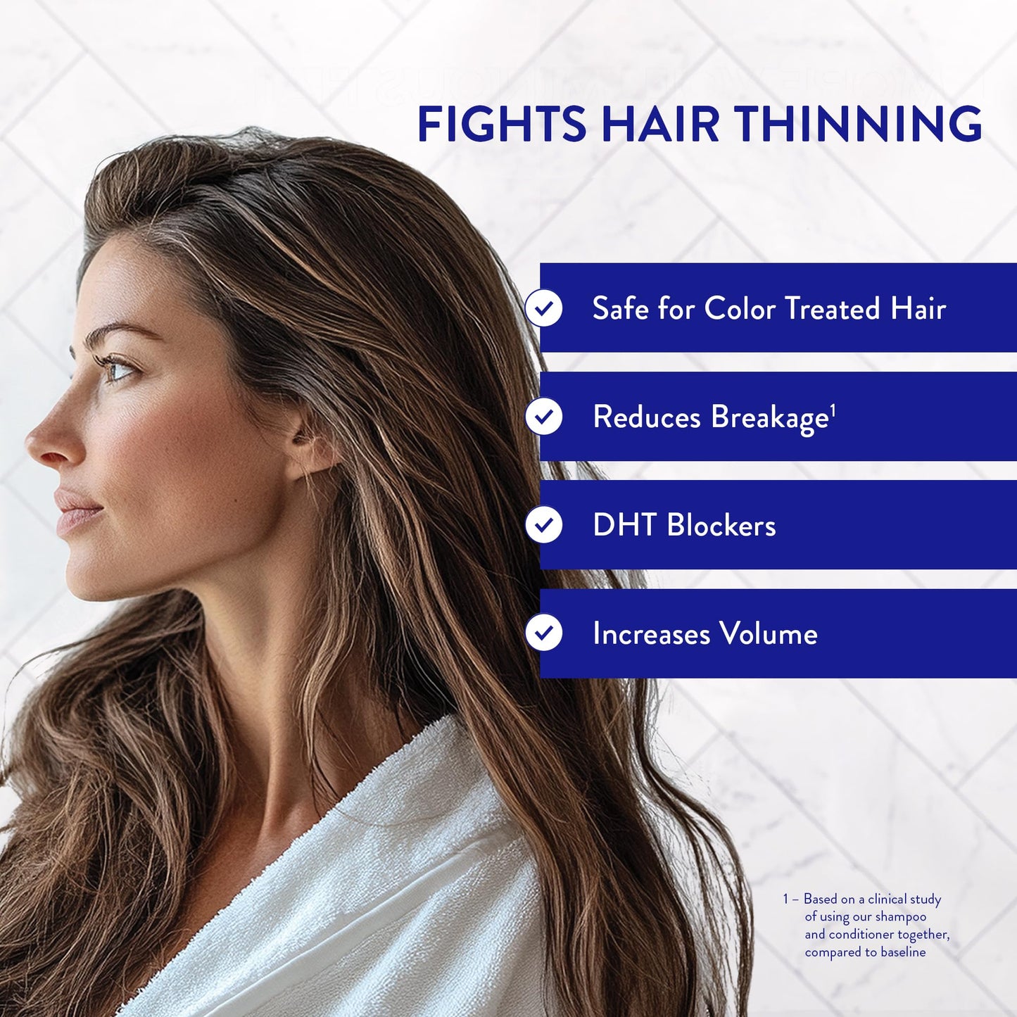 Routine Wellness Hair Thinning System, Anti-Thinning Shampoo & Conditioner Set Rose Hips + Hair Growth Supplement, Clinically Tested to Support Hair