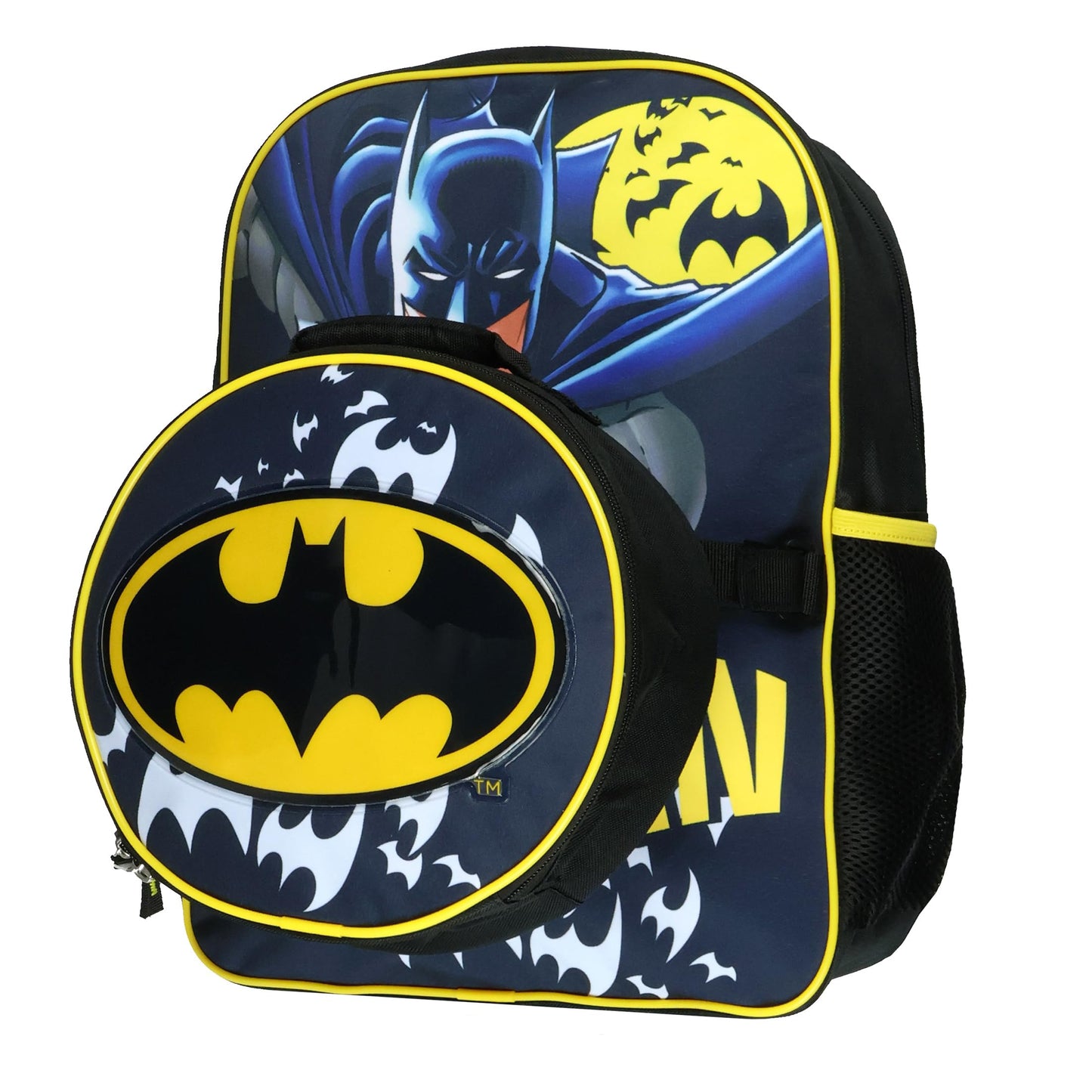 DC Comics Batman Backpack with Removable Bat Signal Insulated Lunch Box Tote Bag