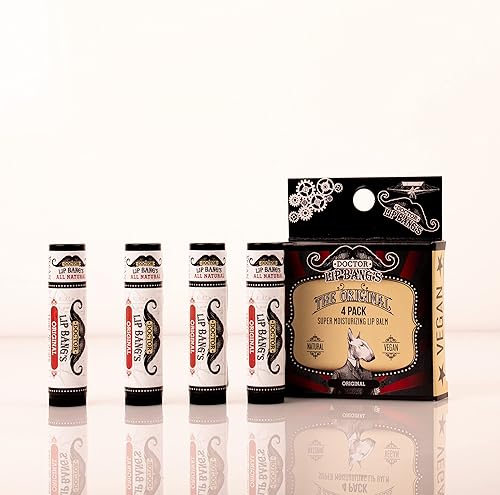 Dr. LIP BANG’S Super Moisturizing Lip Balm | 4 Pack | Original| ALL NATURAL & CRUELTY FREE | 100% VEGAN | FOR DRY & CRACKED LIPS