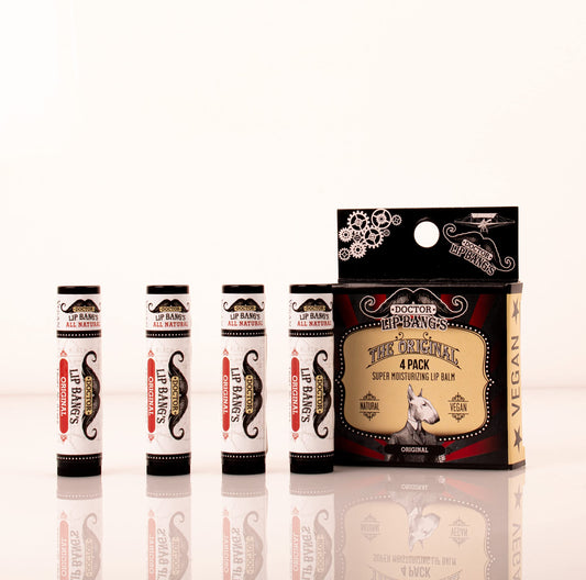 Dr. LIP BANG’S Super Moisturizing Lip Balm | 4 Pack | Original| ALL NATURAL & CRUELTY FREE | 100% VEGAN | FOR DRY & CRACKED LIPS