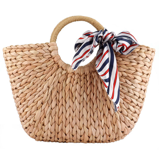 Summer Rattan Bag for Women Straw Hand-woven Top-handle Handbag Beach Sea Straw Rattan Tote Clutch Bags Fashion YYW