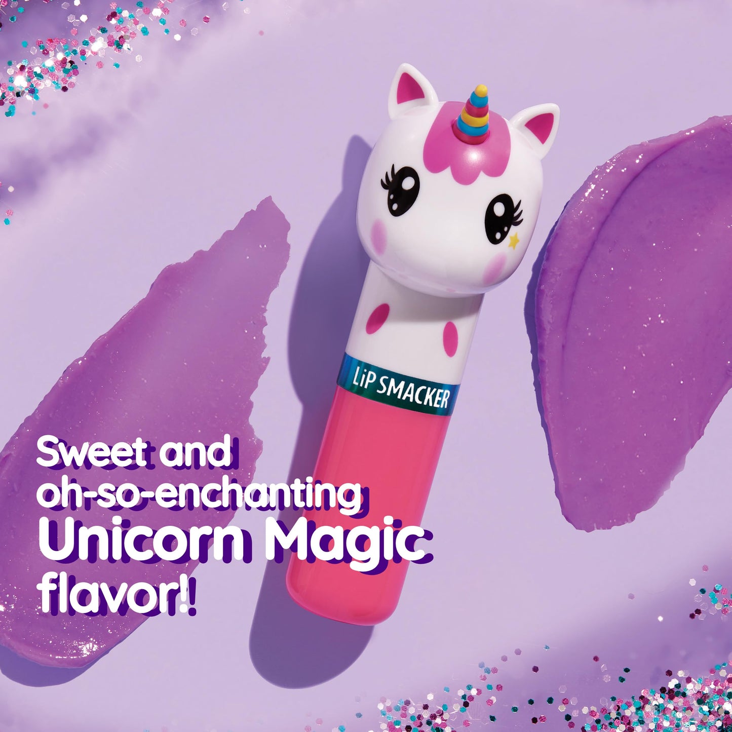Lip Smacker Lippy Pals Unicorn, Flavored Moisturizing & Smoothing Soft Shine Lip Balm, Hydrating & Protecting Fun Tasty Flavors, Cruelty-Free & Vegan