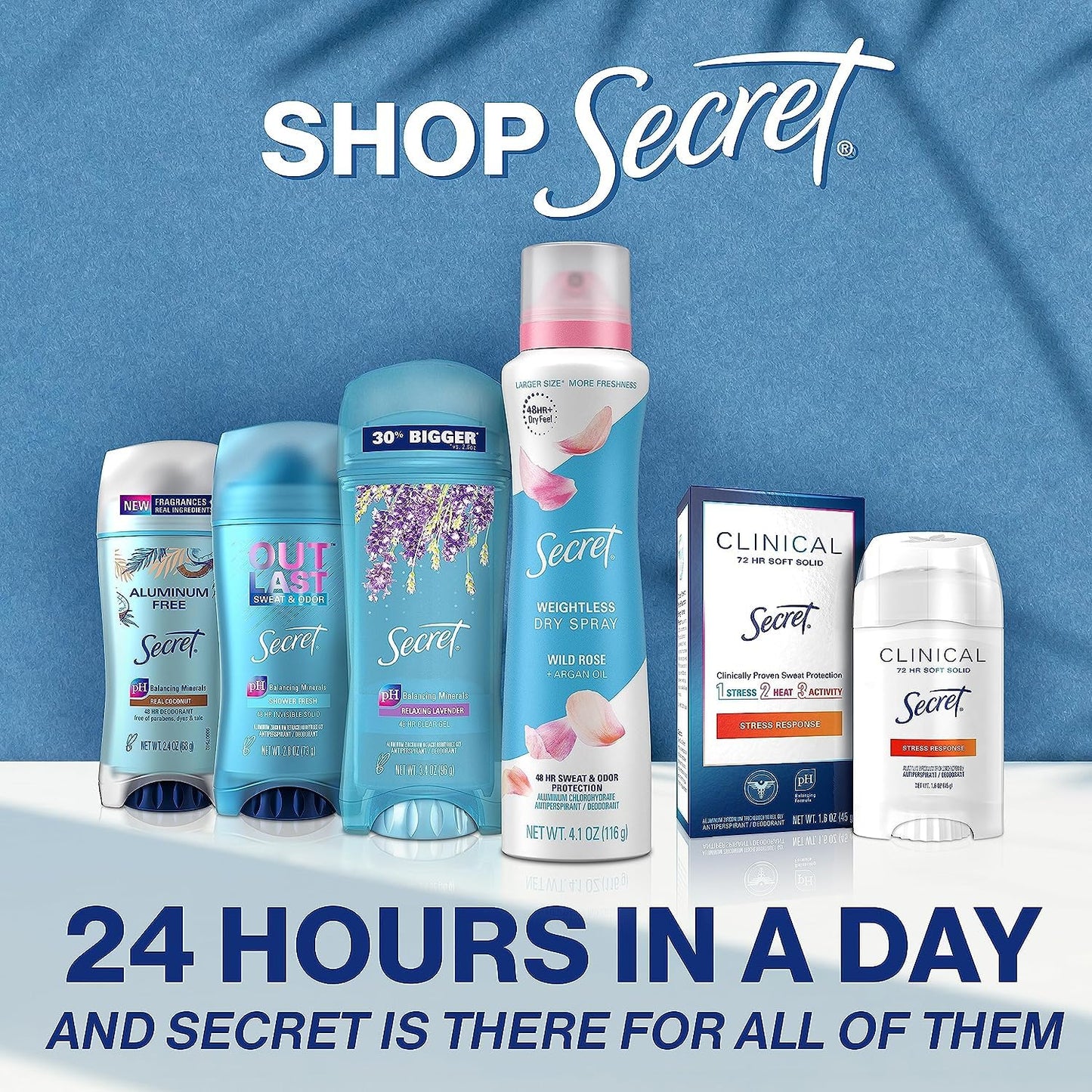 Secret Antiperspirant and Deodorant for Women, 48 Hr Invisible Solid Vanilla Scent 2.6 oz (Pack of 3)
