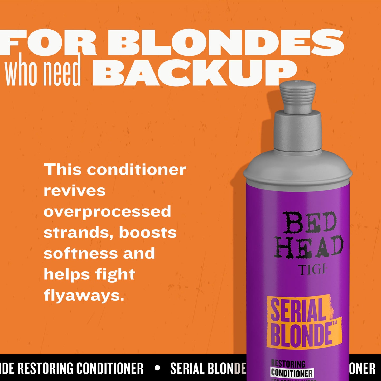 TIGI Bed Head Serial Blonde Restoring Conditioner for Damaged Blonde Hair, Hydrolyzed Keratin, 20.29 fl oz